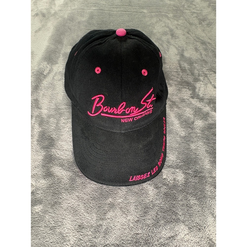 Sun Products Unisex Bourbon St New Orleans Baseball Cap Adult Black Pink Cotton